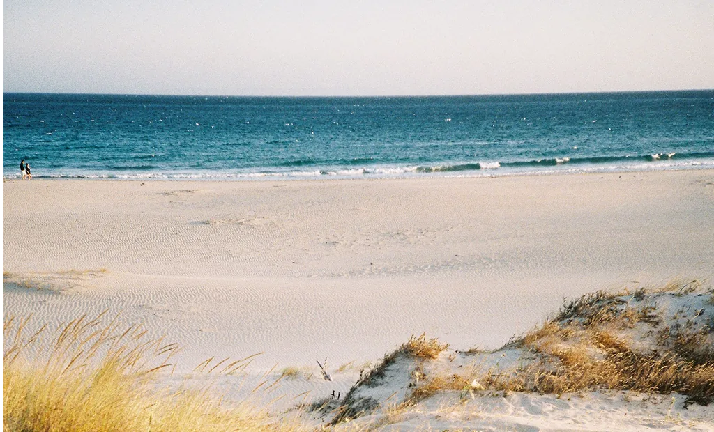 Praia da Costa da Caparica com dunas em primeiro plano